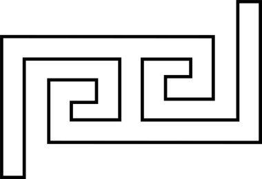 Yunan anahtar çerçevesi ve sınır unsuru. Dekoratif antik gezgin, saydam arkaplanda izole edilmiş Siyah Yunan desenli süsleme çizgisi vektörü. Geometrik pürüzsüz desenli antika Akdeniz tarzı.