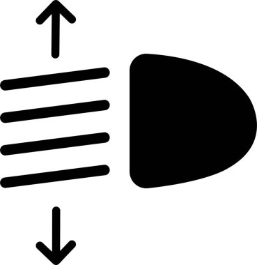 Farlar, gösterge paneli düz simgesi. Vektör yüksek ışın. Araba ışığı sembolü. Araç göstergesi: Yüksek ve alçak ışın ve şeffaf arkaplanda izole edilmiş ayarlanabilir far..