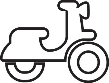 Motosiklet ve düzenlenebilir malzemeli bisiklet taslak ikonu. Motokros ve teslimat şeffaf arka planda modern araç yan görüntüsü. Taşıma sembolü. Uygulama ve web sitesi için bisiklet silueti tasarımı.