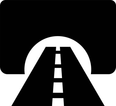 Tünel işareti çoklu seri biçim simgesi. Web sitesi veya mobil uygulama için demiryolu uyarı simgesinin vektörünü doldur. Otoyol, otomobil köprüsü, şeffaf arka planda ulaşım altyapısı.