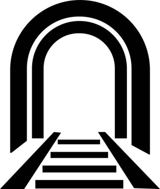 Tünel işareti çoklu seri biçim simgesi. Web sitesi veya mobil uygulama için demiryolu uyarı simgesinin vektörünü doldur. Otoyol, otomobil köprüsü, şeffaf arka planda ulaşım altyapısı.