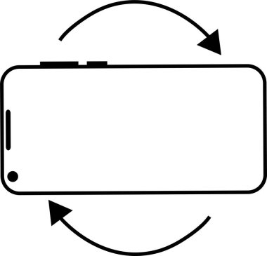 Cep telefonu simgesini Outline tarzında döndür. Aygıt döndürme sembolü. Cihazını çevir. Şeffaf arkaplanda izole edilmiş web sitesi veya mobil uygulama için vektör illüstrasyon işareti. Ekran simgesini otomatik döndür.