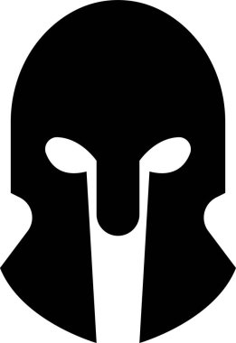 Güvenli Yunan gladyatör tasarım unsuru amblemi olarak logo ve sembol olarak kullanılmak üzere Sparta miğferi simgesi. Şeffaf arkaplanda izole uygulamalar ve web sitesi için vektör. Truva işareti silueti.