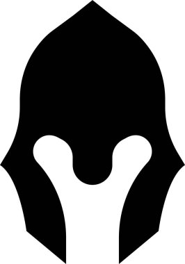 Güvenli Yunan gladyatör tasarım unsuru amblemi olarak logo ve sembol olarak kullanılmak üzere Sparta miğferi simgesi. Şeffaf arkaplanda izole uygulamalar ve web sitesi için vektör. Truva işareti silueti.