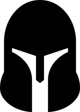 Güvenli Yunan gladyatör tasarım unsuru amblemi olarak logo ve sembol olarak kullanılmak üzere Sparta miğferi simgesi. Şeffaf arkaplanda izole uygulamalar ve web sitesi için vektör. Truva işareti silueti.