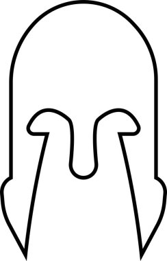 Spartalı miğfer simgesi, Yunan gladyatör tasarım elementinin logo ve sembol olarak kullanılması için hizada kullanılıyor. Şeffaf arkaplanda izole uygulamalar ve web sitesi için vektör. Truva işareti silueti.