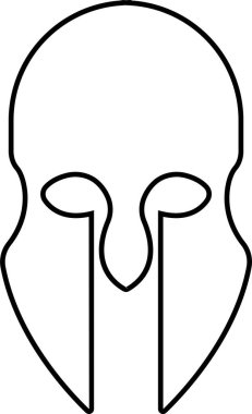 Spartalı miğfer simgesi, Yunan gladyatör tasarım elementinin logo ve sembol olarak kullanılması için hizada kullanılıyor. Şeffaf arkaplanda izole uygulamalar ve web sitesi için vektör. Truva işareti silueti.