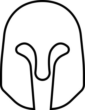 Spartalı miğfer simgesi, Yunan gladyatör tasarım elementinin logo ve sembol olarak kullanılması için hizada kullanılıyor. Şeffaf arkaplanda izole uygulamalar ve web sitesi için vektör. Truva işareti silueti.