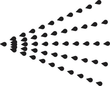 Sprey ikonu. Su, parfüm ya da gaz piktogramı, nemlendirici buhar, bulut saç spreyi ya da duş damlası, burun spreyi, şeffaf arkaplanda izole edilmiş sprey serpinti sıvısı..