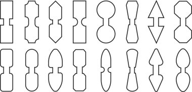 Kayışlar sekme simgeleri düzenlenebilir stokla siyah çizgi biçiminde ayarlanır. Uygulama ve web sitesi tasarımları için torba askısı illüstrasyon işareti. Şeffaf arkaplanda ağ torbası sembolleri veya logo izole edildi.