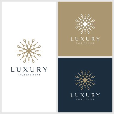 Lüks çiçek logosu tasarımı. Güzellik, moda, spa Premium Vektörü