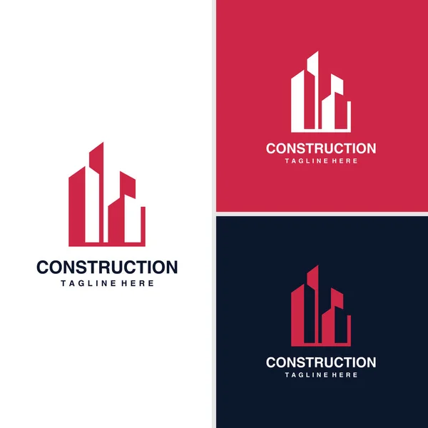 Conceito Design Logotipo Construção Arquitetura Construção Vetor Premium — Vetor de Stock