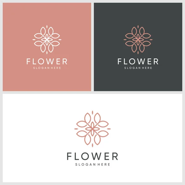 Вдохновение Дизайна Логотипа Цветов Красота Мода Салон Premium Vector — стоковый вектор