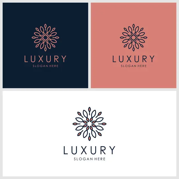 Logo Luxury Floral Logo Design Beauty Fashion Spa Salon Premium — Stock Vector