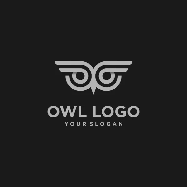 Incrível Legal Coruja Logotipo Design Premium Vetor — Vetor de Stock