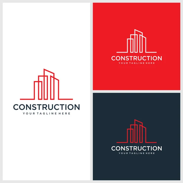 Design Logotipo Construção Arquitetura Construção Vetor Premium — Vetor de Stock