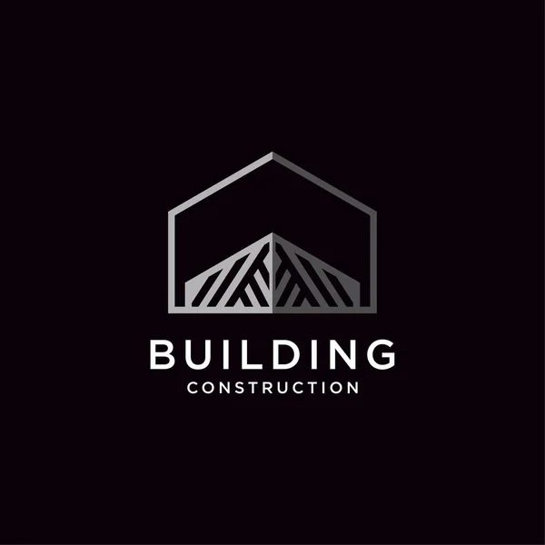 Gebäude Logo Design Illustration Architektur Bau Premium Vector — Stockvektor