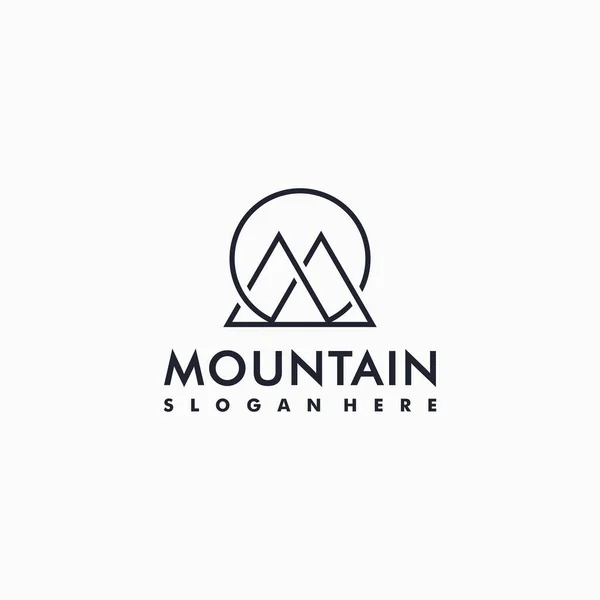 Cool Line Art Mountain logo tasarımı ilham verici, minimal, fikirler, yaratıcı Premium Vektör