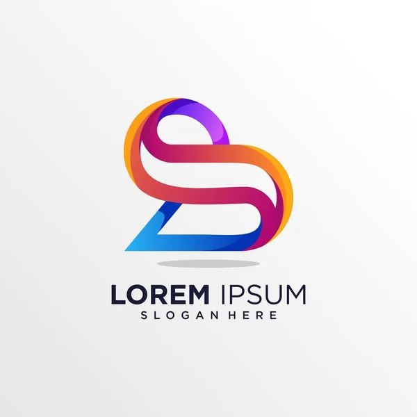 Modern Abstrakt Logotyp Med Inledande Modern Idé Färg Premium Vektor — Stock vektor