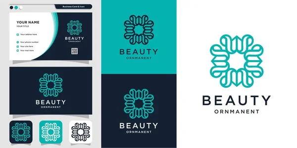 Adorno Belleza Con Diseño Logotipo Tarjeta Visita Lujo Abstracto Belleza — Vector de stock
