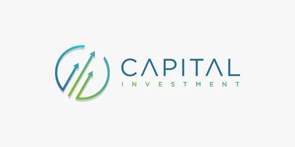 Abstraktní Jedinečný Návrh Loga Kapitálové Investice Premium Vector — Stockový vektor