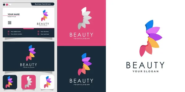 Krása Logo Pro Ženy Jedinečným Stylem Vizitka Design Šablony List — Stockový vektor