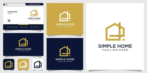 Eenvoudig Home Logo Met Modern Concept Visitekaartje Design Sjabloon Huis — Stockvector