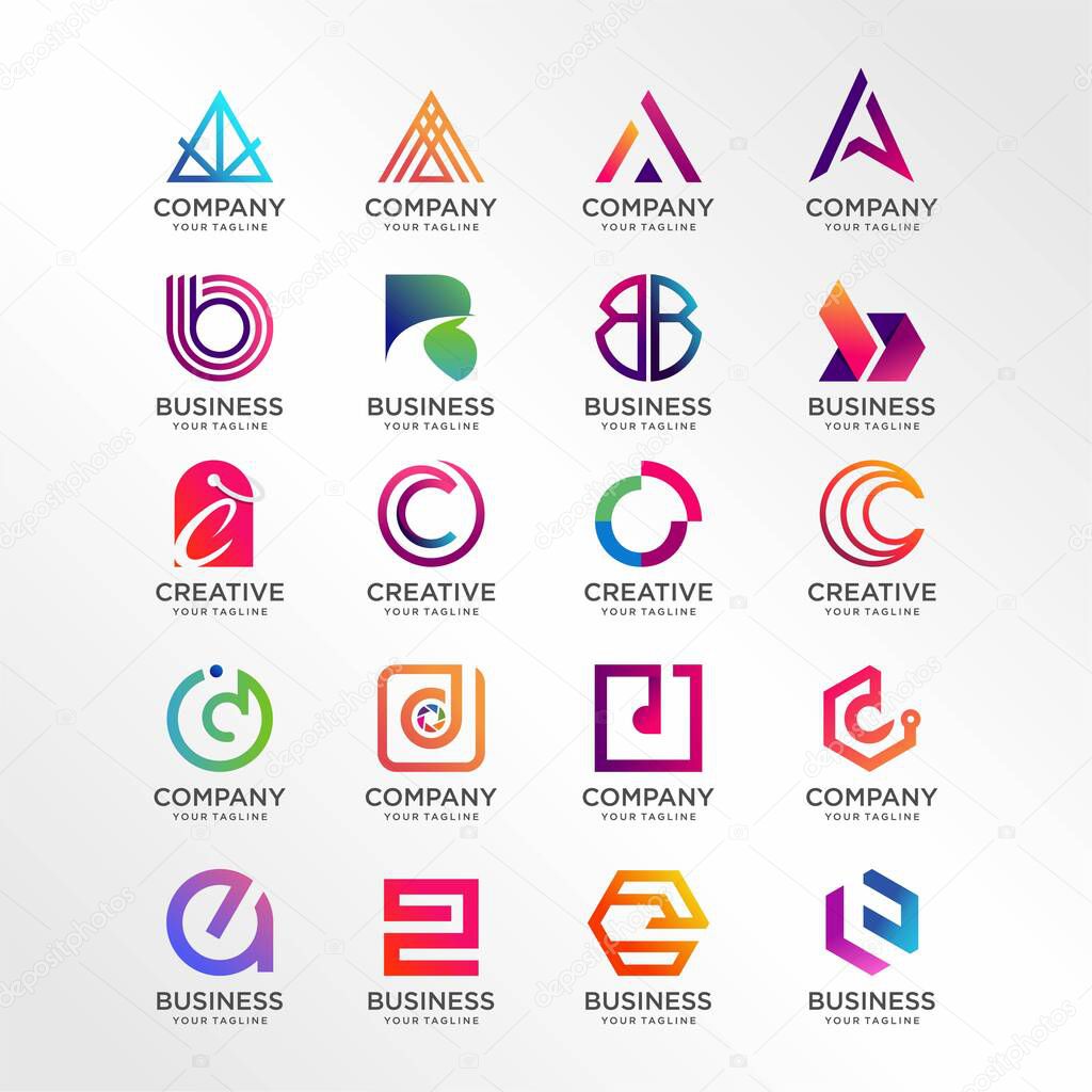 Letter logo collection with modern concept, modern, clean, icon, company, logo template, Premium Vector