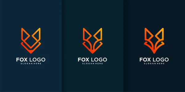 Kolekcja Logo Fox Różnymi Unikalnymi Elementami Premium Vector — Wektor stockowy