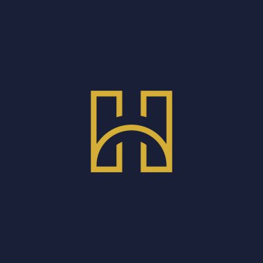 Finans, pazarlama, danışmanlık ve diğer şirketler için uygun H harfli premium logo illüstrasyonu..