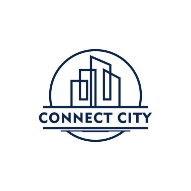 Ev ve bina logosu, modern, eşsiz, temiz, bağlantı