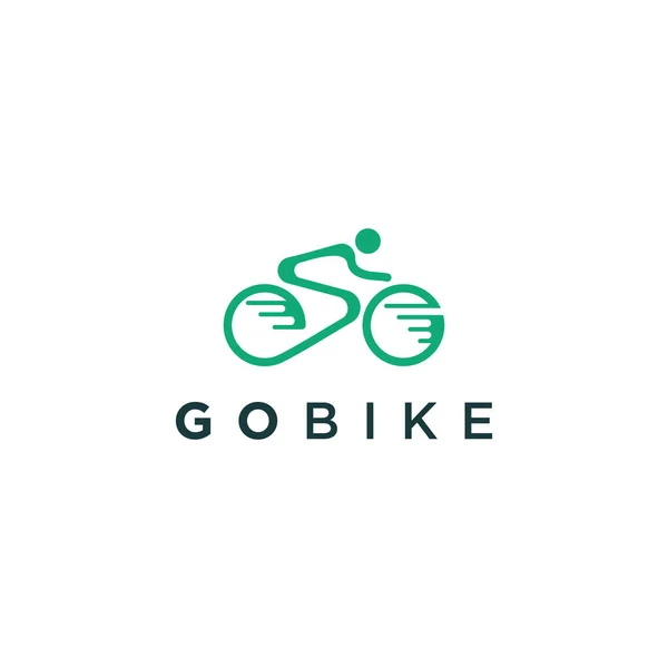 Benzersiz ve modern bisiklet temalı soyut logo çizimi.