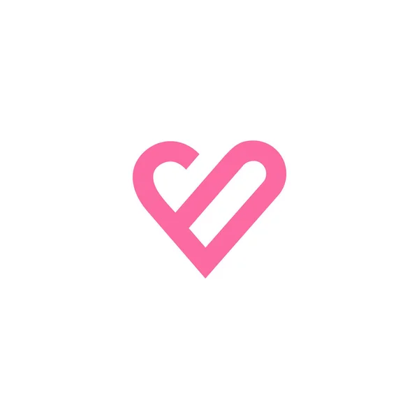 Premium Vector Logo Love Modern Unique Feeling Affection Pink Monoline — Stock Vector