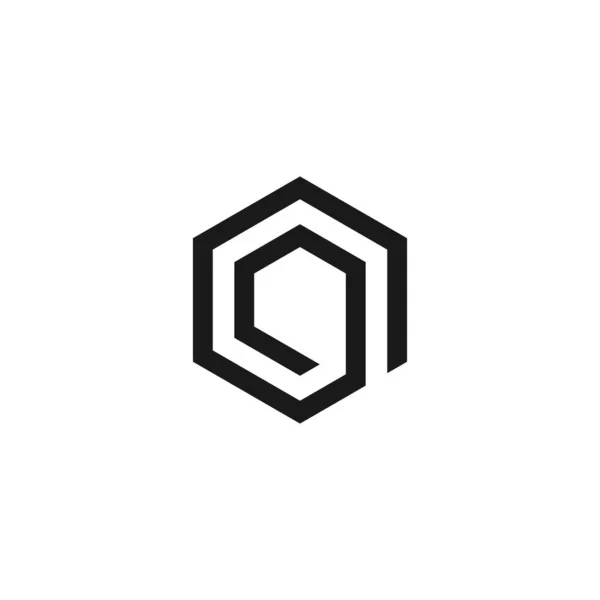 Векторный Логотип Современными Уникальными Чистыми Абстрактными Формами Шестиугольник — стоковый вектор