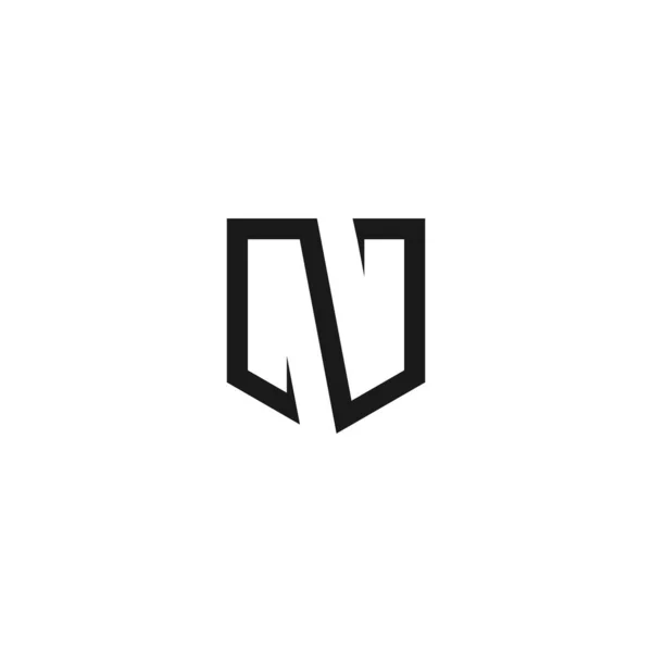 Векторный Логотип Изображением Щита Буквой Современной Уникальной Чистой Технологии Бренда — стоковый вектор