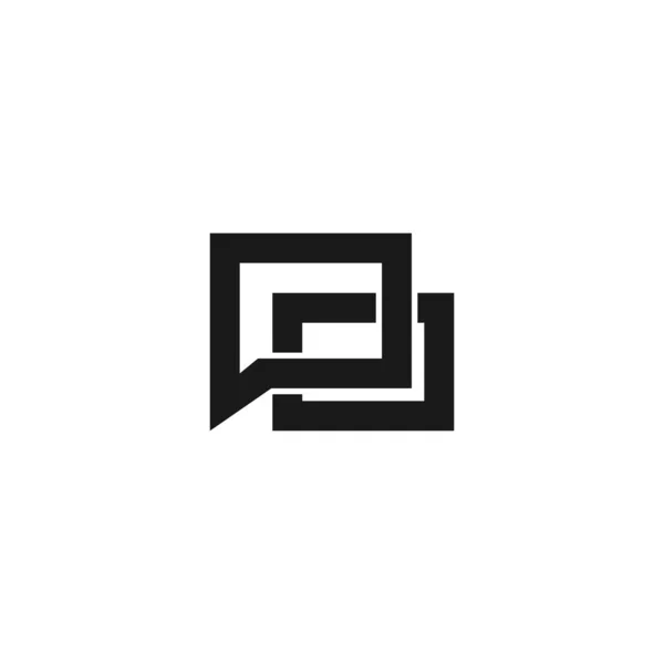 Векторный Логотип Концепцией Разговора Формой Буквенной Строки Современный Уникальный Чистый — стоковый вектор