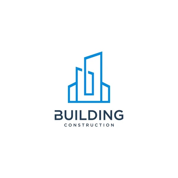 Stavební Logo Budovy Moderní Jedinečné Čisté — Stockový vektor