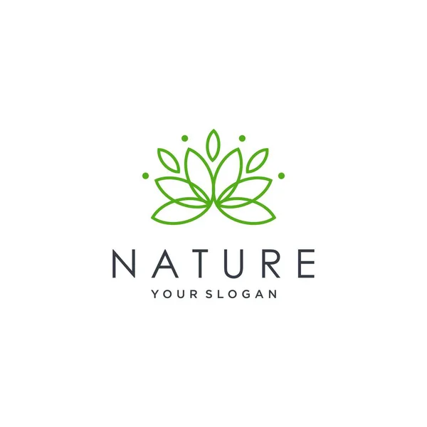 Minimalist Logo Concept Concept Line Art Concept Nature Spa Yoga — Stock Vector