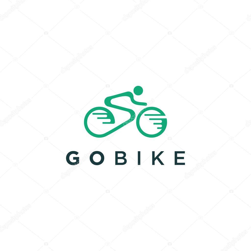 Illustration of abstract logo logo with a unique and modern bicycle theme.