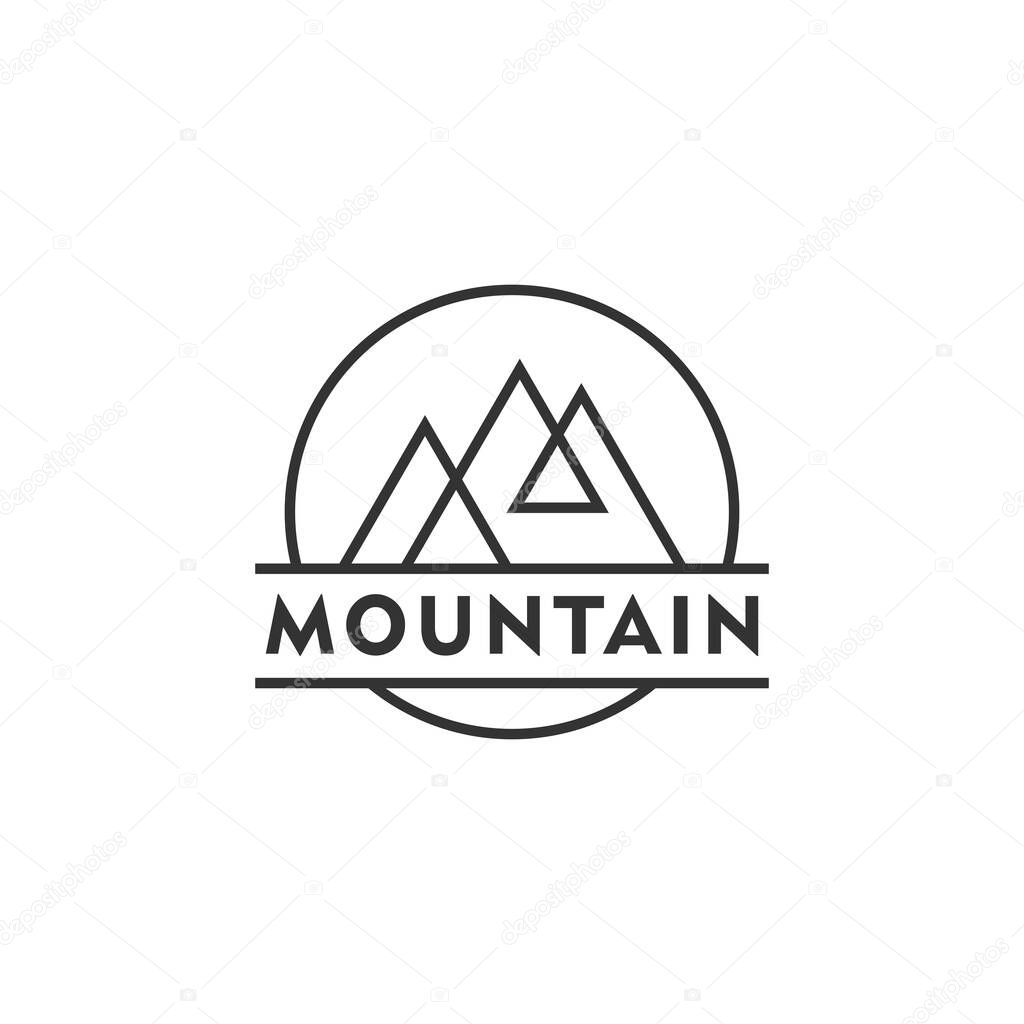 Vintage mountain logo with a clean and unique concept