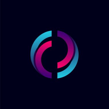 F harfi logo tasarımı, gradyan çember konsepti ile ilham kaynağı