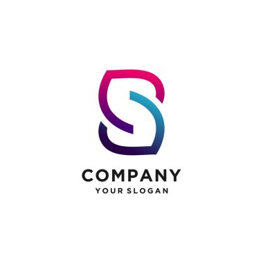 S harfi logo tasarımı, gradyan modern konsept ile ilham kaynağı