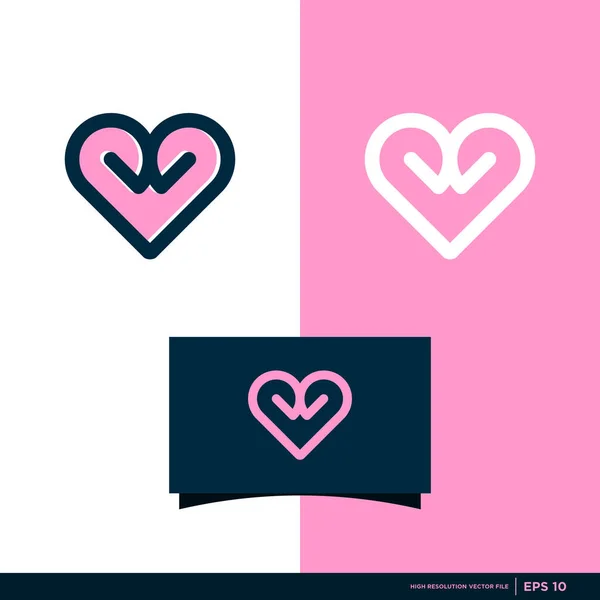 Ligne Art Amour Logo Beauté Coeur Premium Vector — Image vectorielle