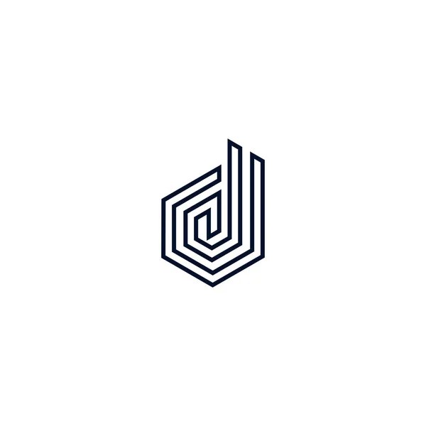 Letter Logo Vector Outline Design Modern Corporate Icon — Stock Vector
