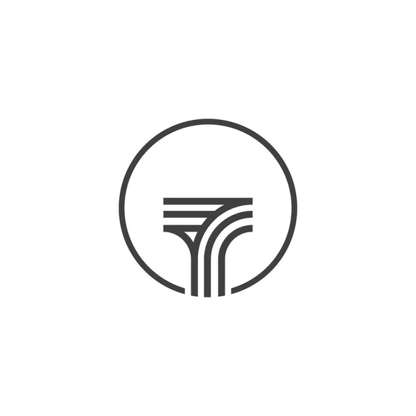 Linha Arte Círculo Logotipo Com Letra Dentro Empresa Negócios Consultoria —  Vetores de Stock