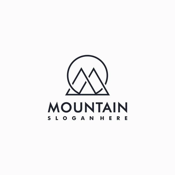 Cool Line Art Mountain logo tasarımı ilham verici, minimal, fikirler, yaratıcı Premium Vektör