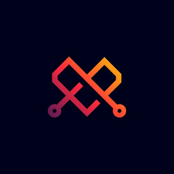 Brev Logo Mall Med Lutning Modernt Koncept Kärlek — Stock vektor