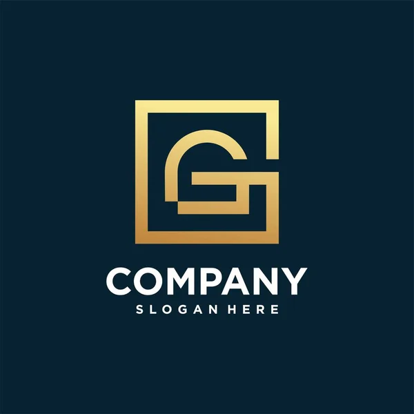 Letter Golden Line Art Style Letter Logo Golden Part — Stock Vector
