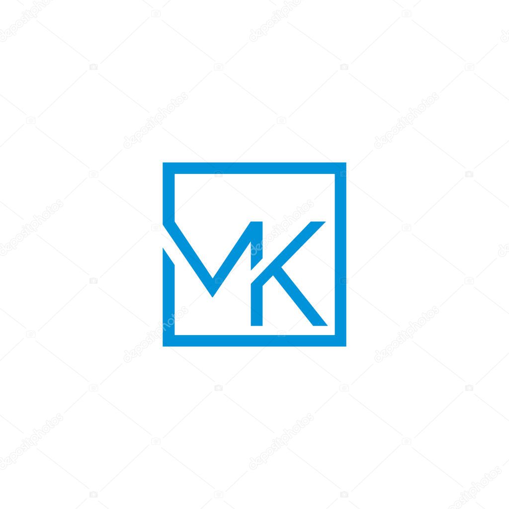 Cool logo with letter MK inside, company, business, consulting, management, accounting