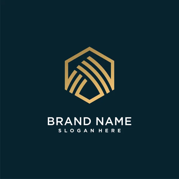 Zlaté Písmeno Logo Pro Firmu Nebo Osobu Počátečním Kreativní Upravitelný — Stockový vektor